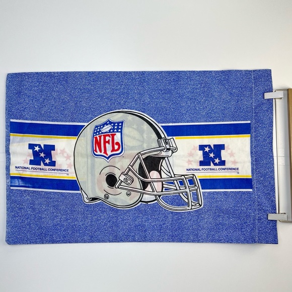 Vintage NFL Pillowcase 90’s Helmet Graphic Blue Logo Standard Size - Picture 4 of 7